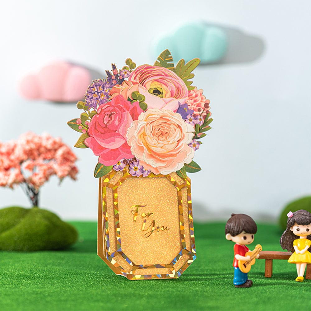 Creative 3D Pop Up Greeting Card Square Vase Pop Up Card – DiyGiftly