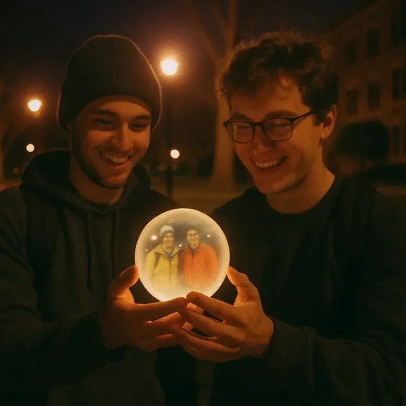 WiFi Playable Glass Globe – Custom Photo & Video 3D Crystal Display Gift