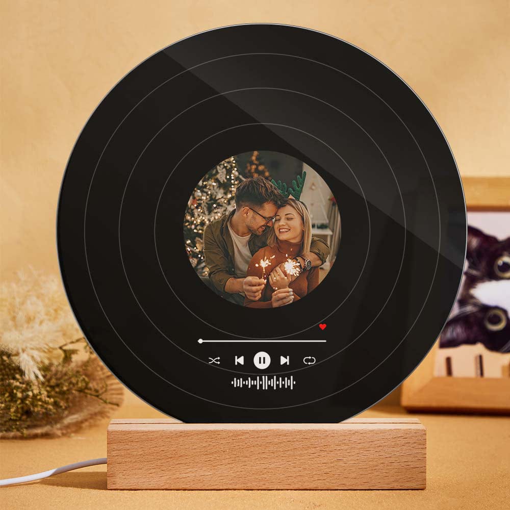 Custom Music Code Lamp Acrylic Vinyl Record Night Light: Romantic Gift with Song & Glow
