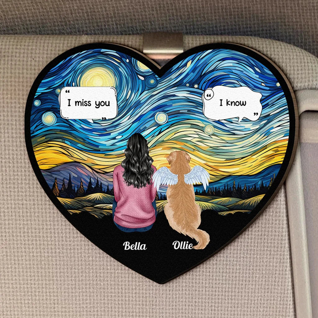 Custom Dog/Cat Memorial Wooden Visor Clip: Gentle Keepsake for Pet Parents