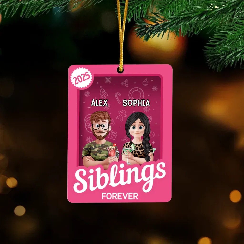 A Personalized Siblings Ornament That Celebrates Family and Childhood Memories