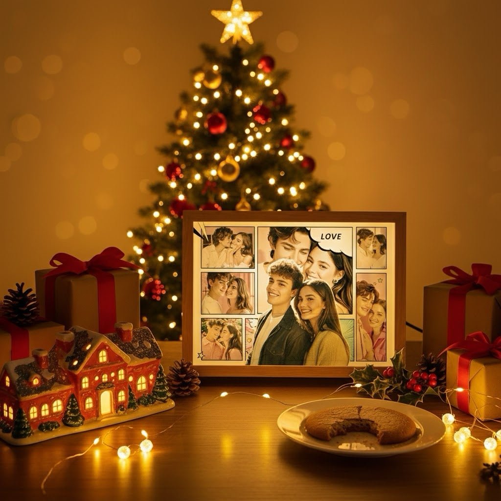 Create custom photo light photo collage love couple lamp anniversary gifts valentines gift christmas gift — personalized couple glowing lamp. Perfect romantic keepsake!