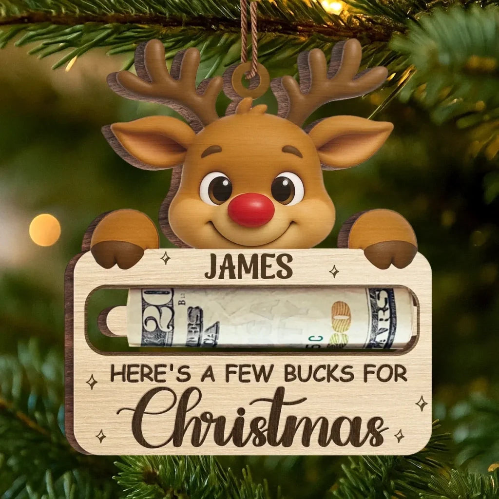 A Meaningful Way to Give Money This Christmas: Personalized Wooden Money Holder Ornament