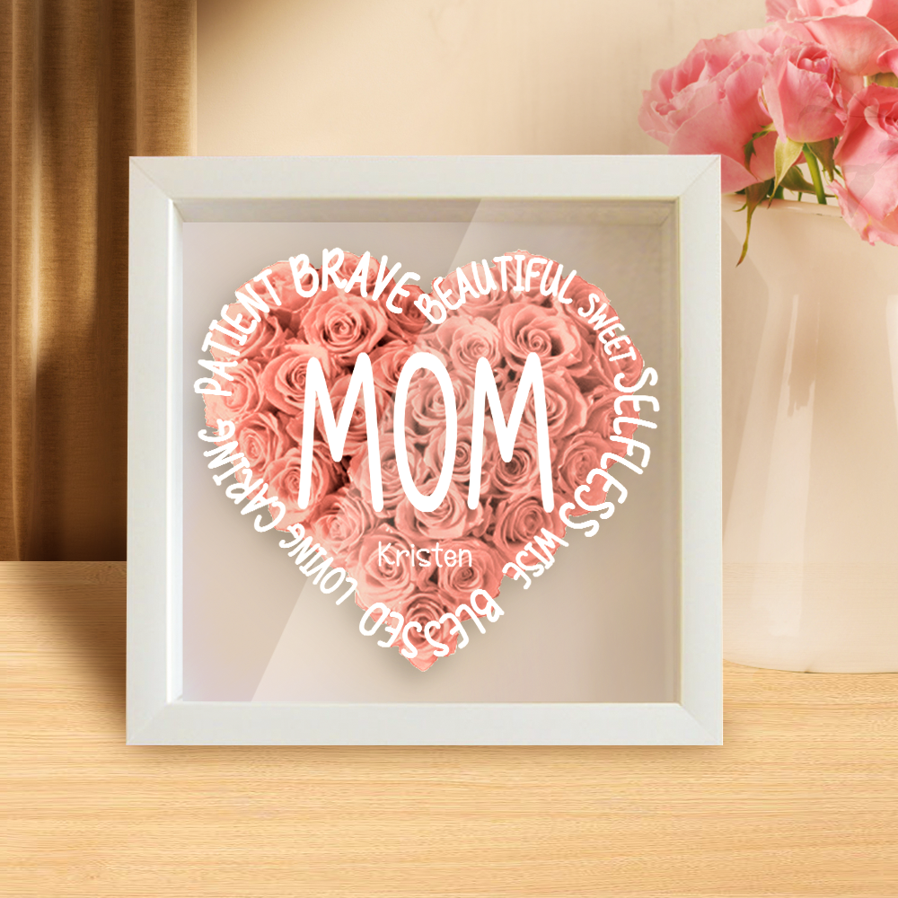 Personalized Flower Keepsake for Mom with Custom Name: Elegant Mother’s Day & Birthday Gift