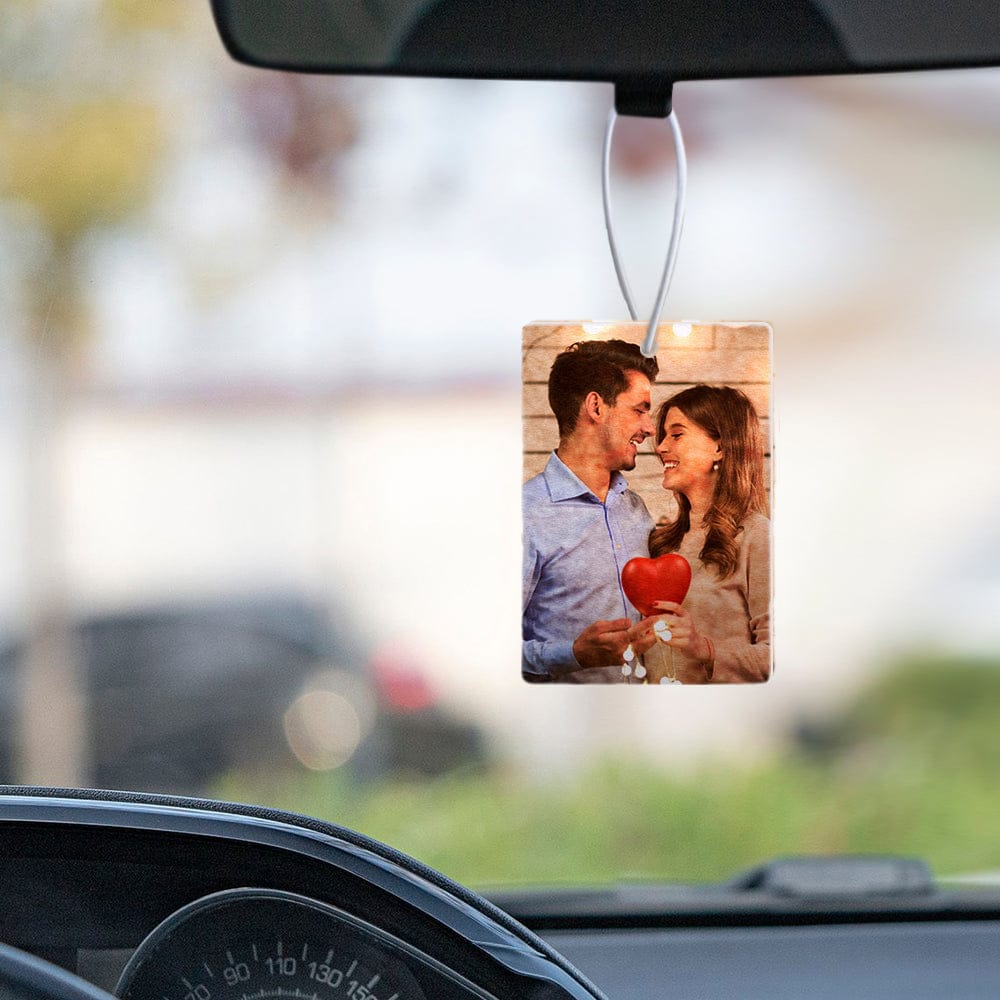 Custom Photo Car Air Freshener Rearview Mirror Ornament: Romantic Gift That Keeps Love in the Drive