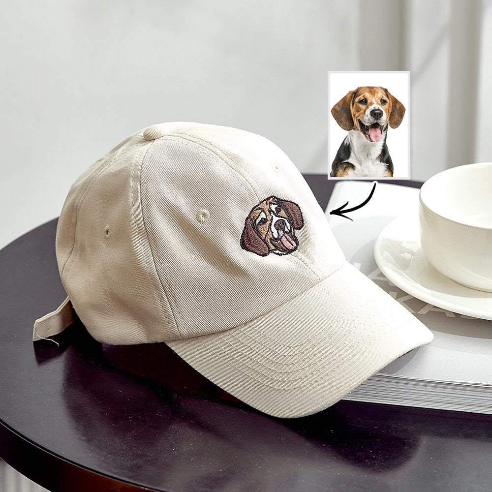 Custom Embroidered Pet Hat with Pet Photo: Personalized Gift for Dog Lovers & Pet Parents