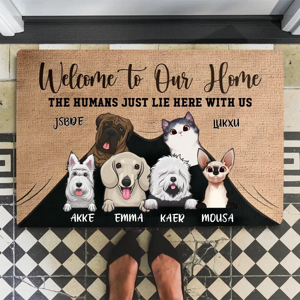 Personalized "Welcome to the Pet Home" Doormat: Funny Custom Gift for Cat & Dog Lovers