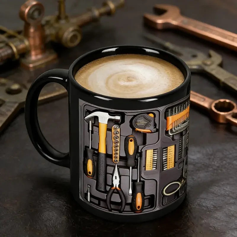 Custom Name 2D Multi-Functional Household Repair Tool Set with Personalized Mug: The Ultimate Practical Gift for Dad & Boyfriend