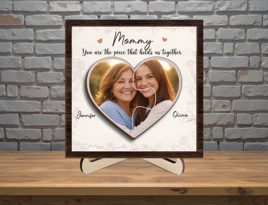 Shop Diygiftly's Custom Photo Acrylic Plaque. The perfect personalized birthday gift for Mom. High-quality, crystal clear rectangle plaque for family photos.