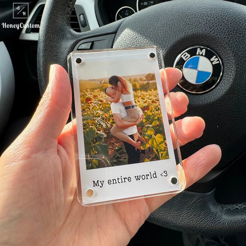 Personalized Photo Car Visor Clip: Romantic Couple Gift & Everyday Car Accessory
