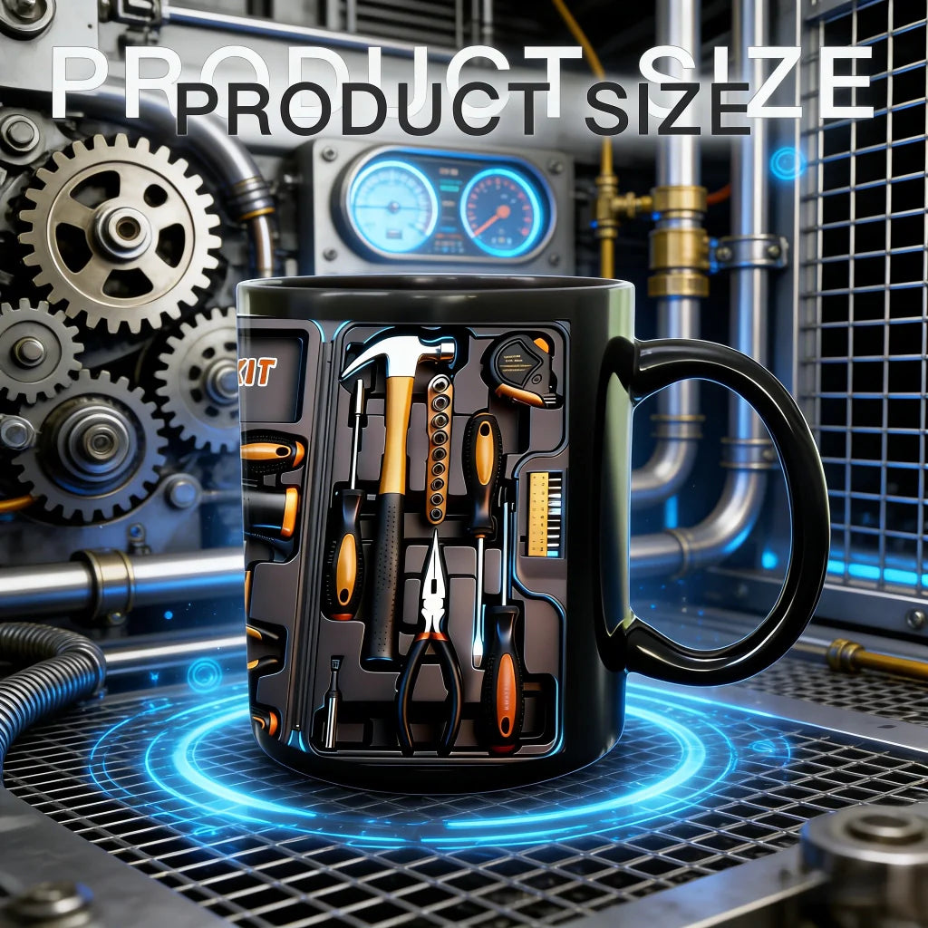Custom Name 2D Multi-Functional Household Repair Tool Set with Personalized Mug: Practical Gift for Dad & Boyfriend