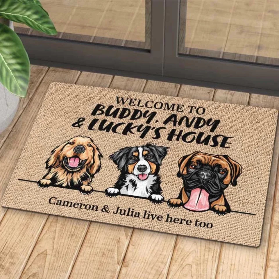 Personalized Door Mat Welcome Mat with Pet Photo & Name: Cute Gift for Dog Lovers & Pet Owners