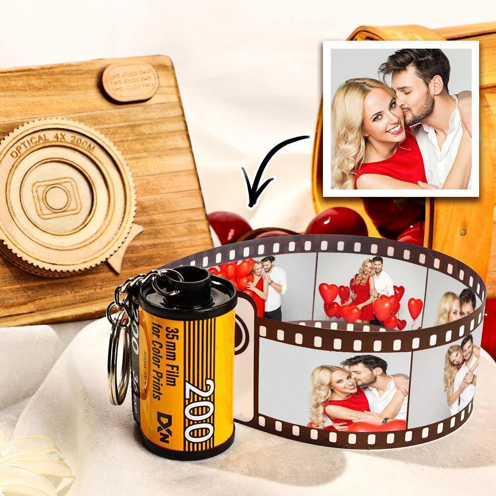 Custom Camera Film Roll Keychain Gift for Him / Boyfriend: Personalized Photo Keepsake