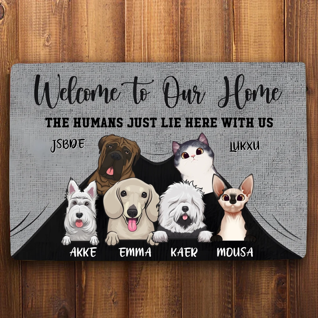 Welcome to the Pet Home: A Personalized Doormat Made for Dog & Cat Lovers