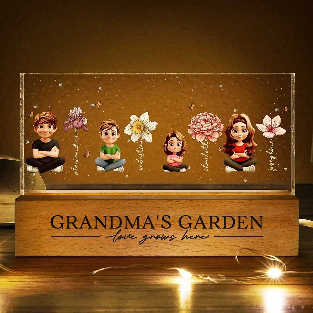 Light Up Grandma’s Heart with a Personalized Birth Month Flower LED Night Light