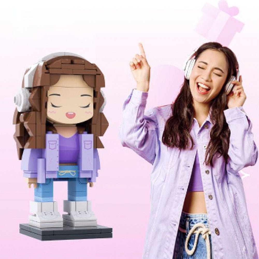 Full Body Customizable 1-Person Custom Brick Figures Small Particle Block Toy: Creative Personalized Gift for Her
