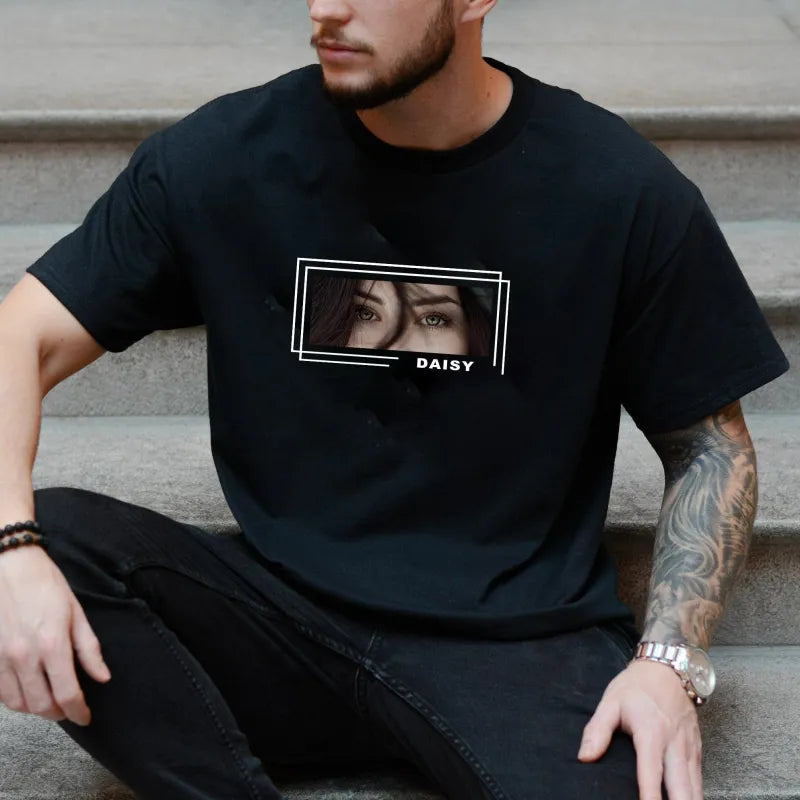 Custom Eyes Tee – Personalized Loved Ones Eyes Sketch Art Shirt Romantic Gif