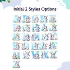 Personalized Easter Bunny Enamel Mug with Name Gradient Initial 12oz Cup Easter Gift for Kids