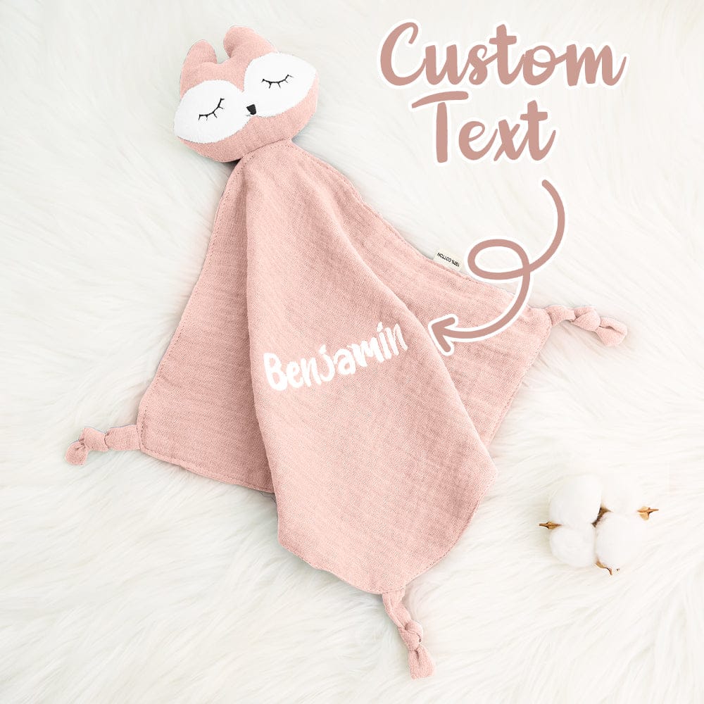 Personalized Soothe Towel Bibs Soft Sleeping Doll Towel with Embroidered Name Gift for Baby
