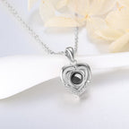 gifts for wife Love Her Always - Personalized Keepsake - Customized Heart Pendant Photo Projection Necklace 925 Sterling Silv