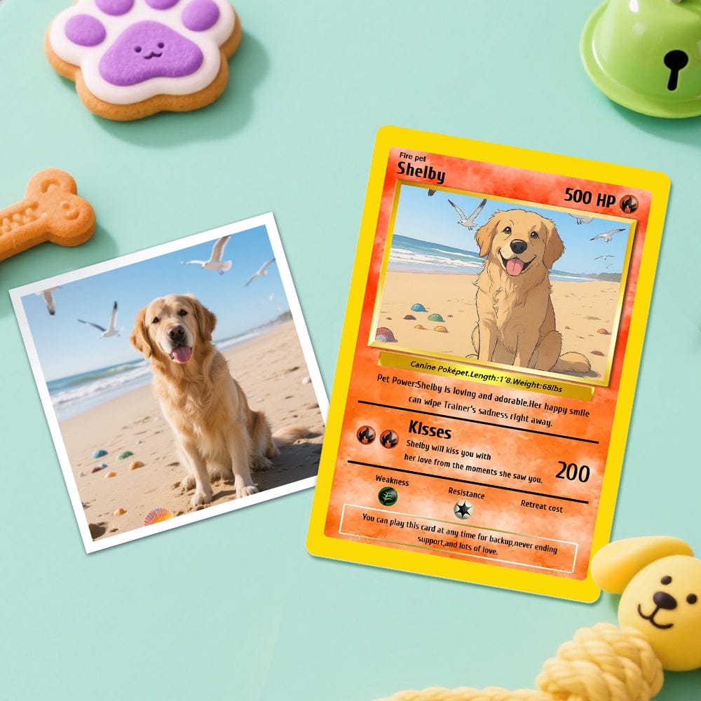 Custom Photo & Text Game Card – Poke Card Gift for Pet Lover