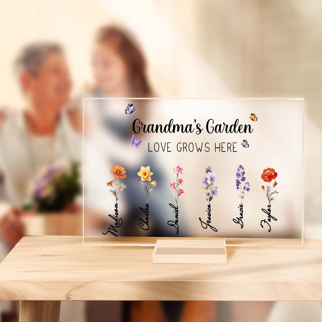 grandmas garden of love wooden plaque personalized gift for grandma