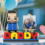 full body customizable daddy building block figures with photo custom gift for dad personalized gift