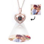 gifts for wife Carry My Love Near Your Heart - Diamond Heart Projection Necklace, Custom Photo Jewelry, Romantic Everyday Wea