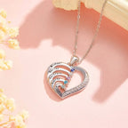 Personalized Heart Necklace Custom Family Name Birthstone Necklace Gift for Mother Grandma