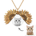 Custom Photo Necklaces Sunflower Locket Necklace
