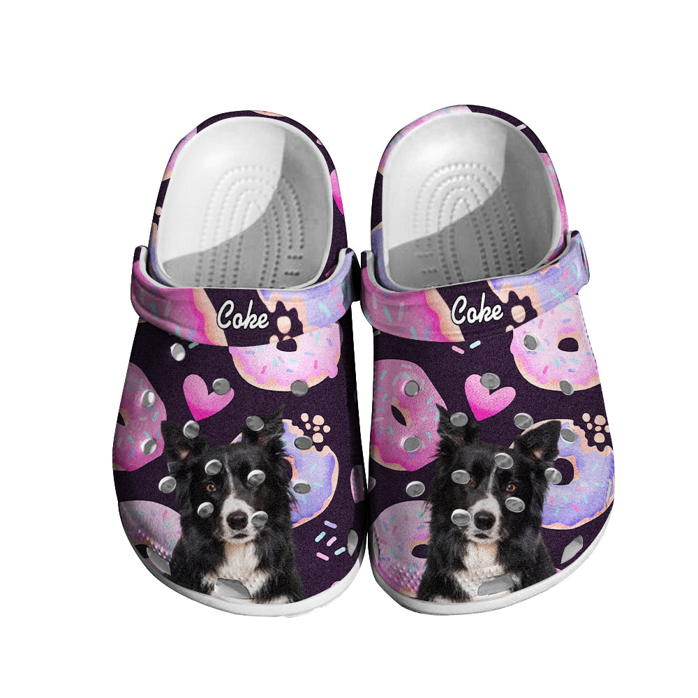 Personalized Pet Portrait Clogs Slipper Funny Donut Print Clog Gift for Pet Lover