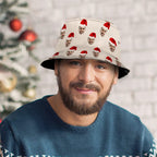 white polyester bucket hat custom face design christmas gift