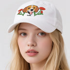 Light Beige Personalized Pet Portrait with Name Baseball Cap for Everyday Wear