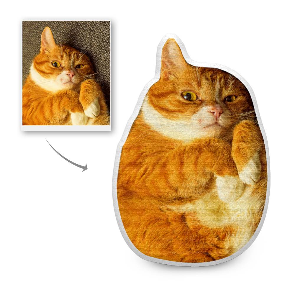 personalized cat face pillow