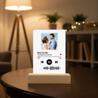 Custom Album Cover Scannable Code Music Plaque with Wooden Base