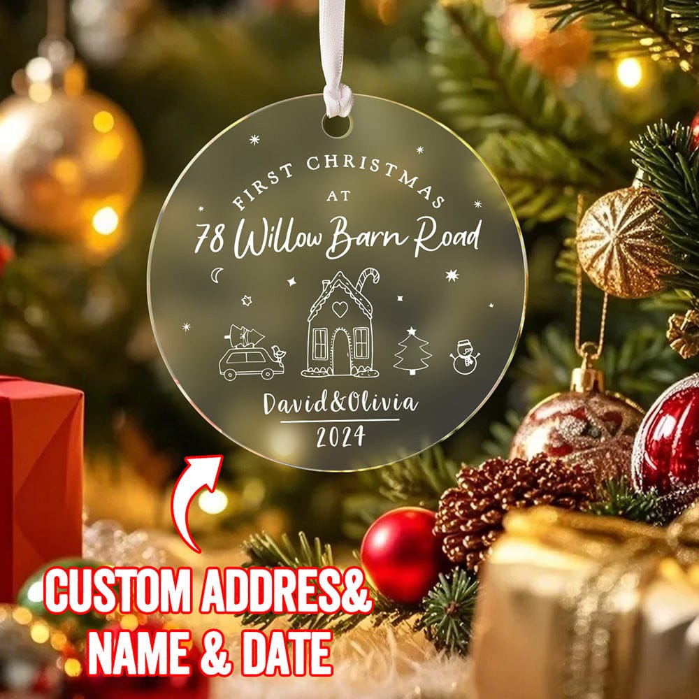 personalized acrylic ornament keepsake as a new home gift
