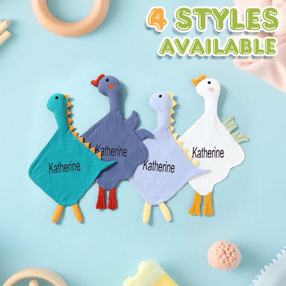Personalized Baby Soothing Towel Soft Sleeping Swan Towel with Embroidered Name Gift for Baby