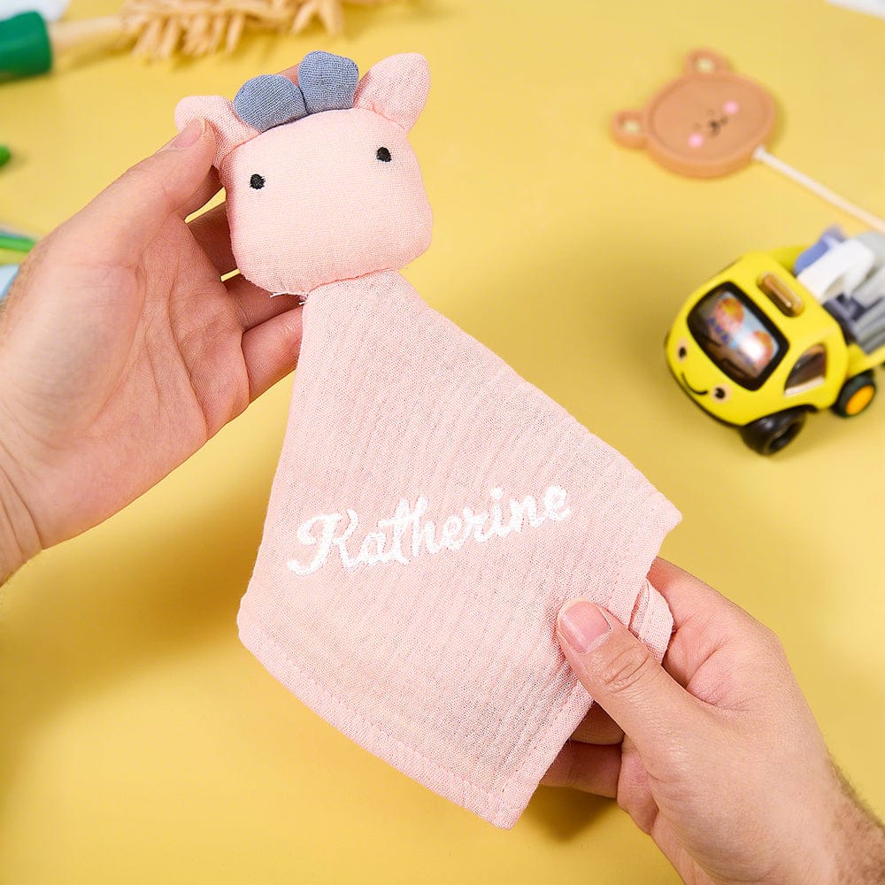 Personalized Soothe Towel Bibs Soft Sleeping Toy Towel with Embroidered Name Gift for Baby