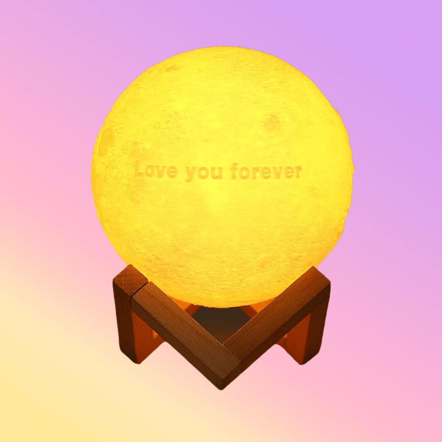 Custom Text Moon Lamp Luna Night Light – Personalized Birthday Anniversary Valentine’s Day & Christmas Gift