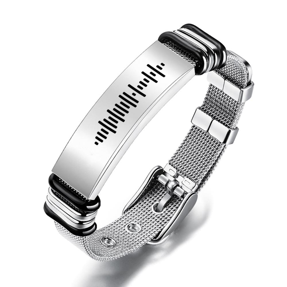 custom engraved bracelet scannable code feature gift for boyfriend