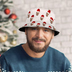 black polyester bucket hat custom face design christmas gift