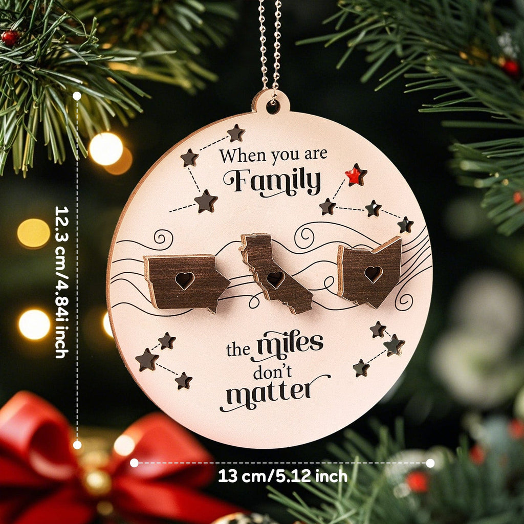 Personalized Family Togetherness Christmas Ornament State Map Ornament for Friends Sister Sibling Gift