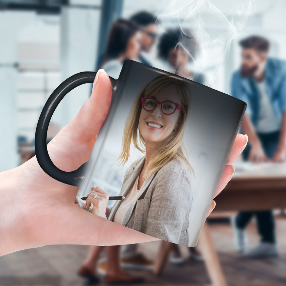 Custom Magic Photo Mug Color Changing Coffee Mug With 2 same Photos
