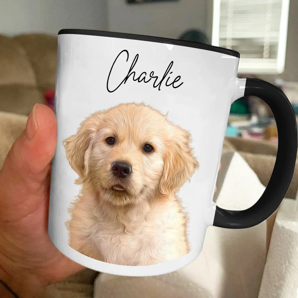 Accent Mug Personalized Pet Portrait for Home Display Blue