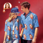 Women's Custom Face Christmas Santa All Over Print Hawaiian Shirt Christmas Gift