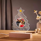 Christmas Family Tree Photo Night Light Custom Engraved 3D Lamp 7 Colors Acrylic Night Light Christmas Day Gifts