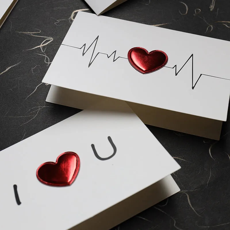 Love Greeting Card Three-dimensional Heartbeat Creative Card Set of 3 Designs