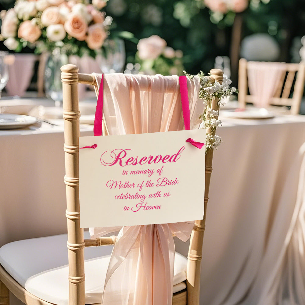 Personalized Memorial Seat Sign with Text Memorial Wedding Gift for Family Friend