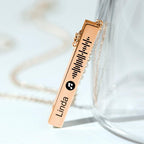 Personalized Custom Music Scan Song Music Code Necklace Flexible Square Shaped Bar Necklace Engraved Name Pendant Jewelry Gift