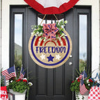 Welcome Door Sign 4th of July Independence Day Decorations Front Door Hanger Gifts